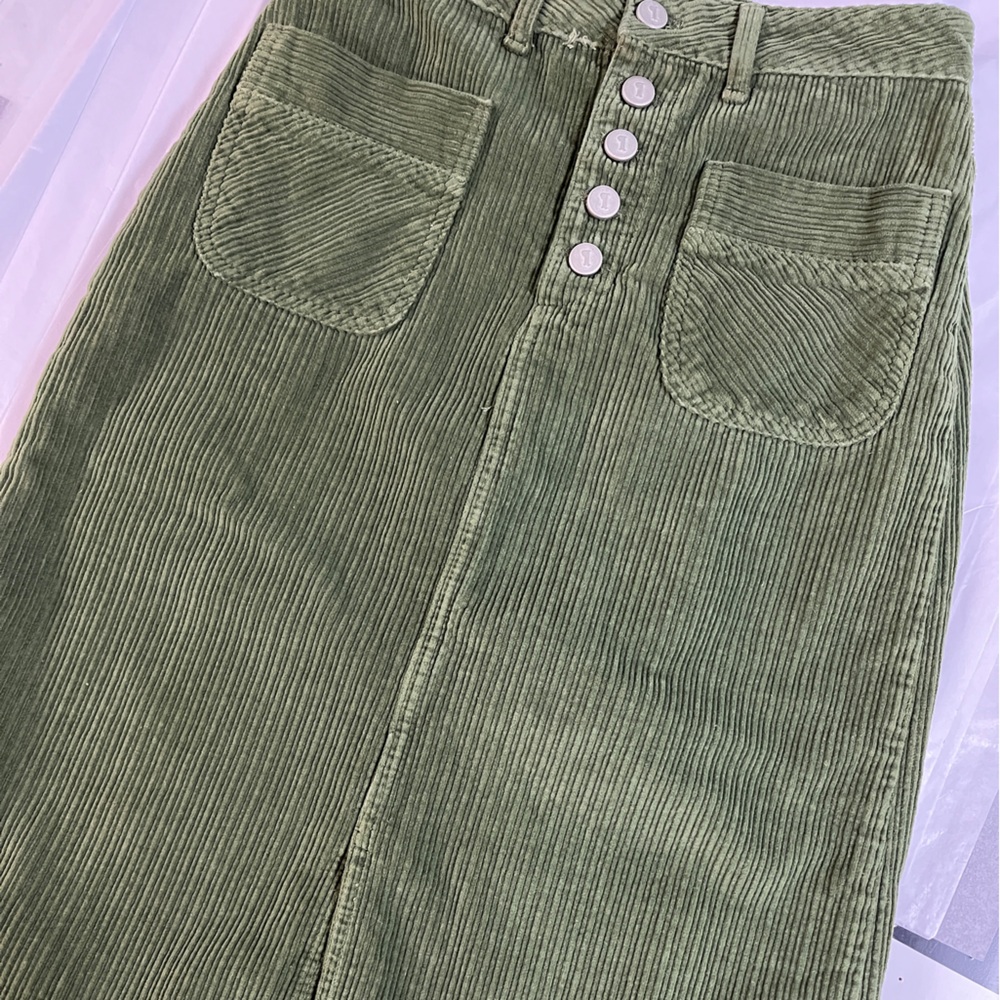 Anthropologie pilcro and the letterpress Green 100% cotton size 0 Pencil Skirt